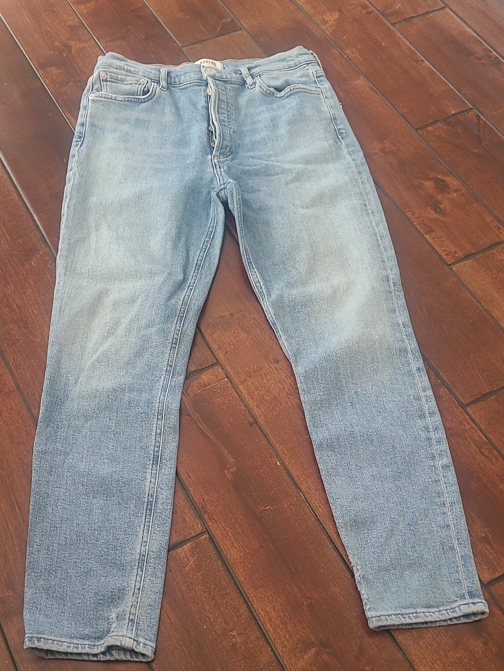 Agolde Light Blue Nico High Rise Slim Straight Jeans Size 28 - Picture 5 of 12